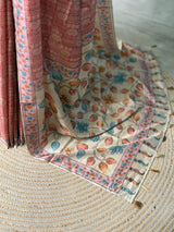 Earthy peach semi tusser saree- PBR45A