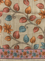 Earthy peach semi tusser saree- PBR45A
