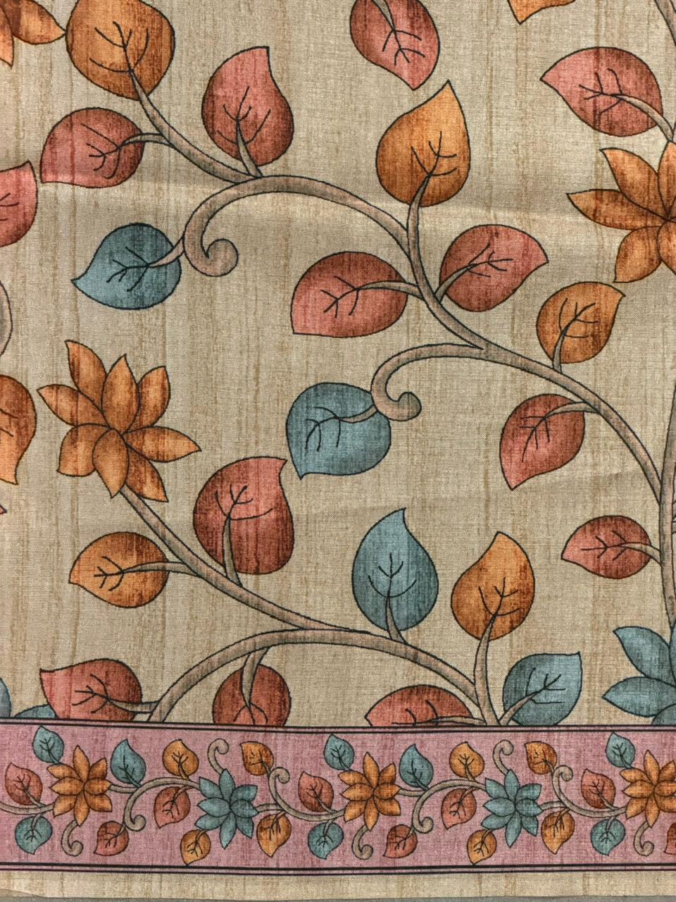 Earthy peach semi tusser saree- PBR45A