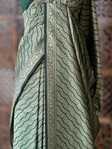 Dark Green Katan Banarasi silk saree - RAZ3F