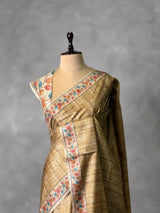 Olive Green semi tusser saree- PBR45C