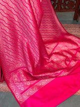 Rani pink Katan Banarasi silk saree - RAZ3G