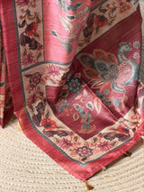 Peach semi tusser saree- PBR45F
