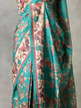 Blue semi tusser saree- PBR45G
