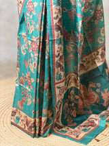 Blue semi tusser saree- PBR45G