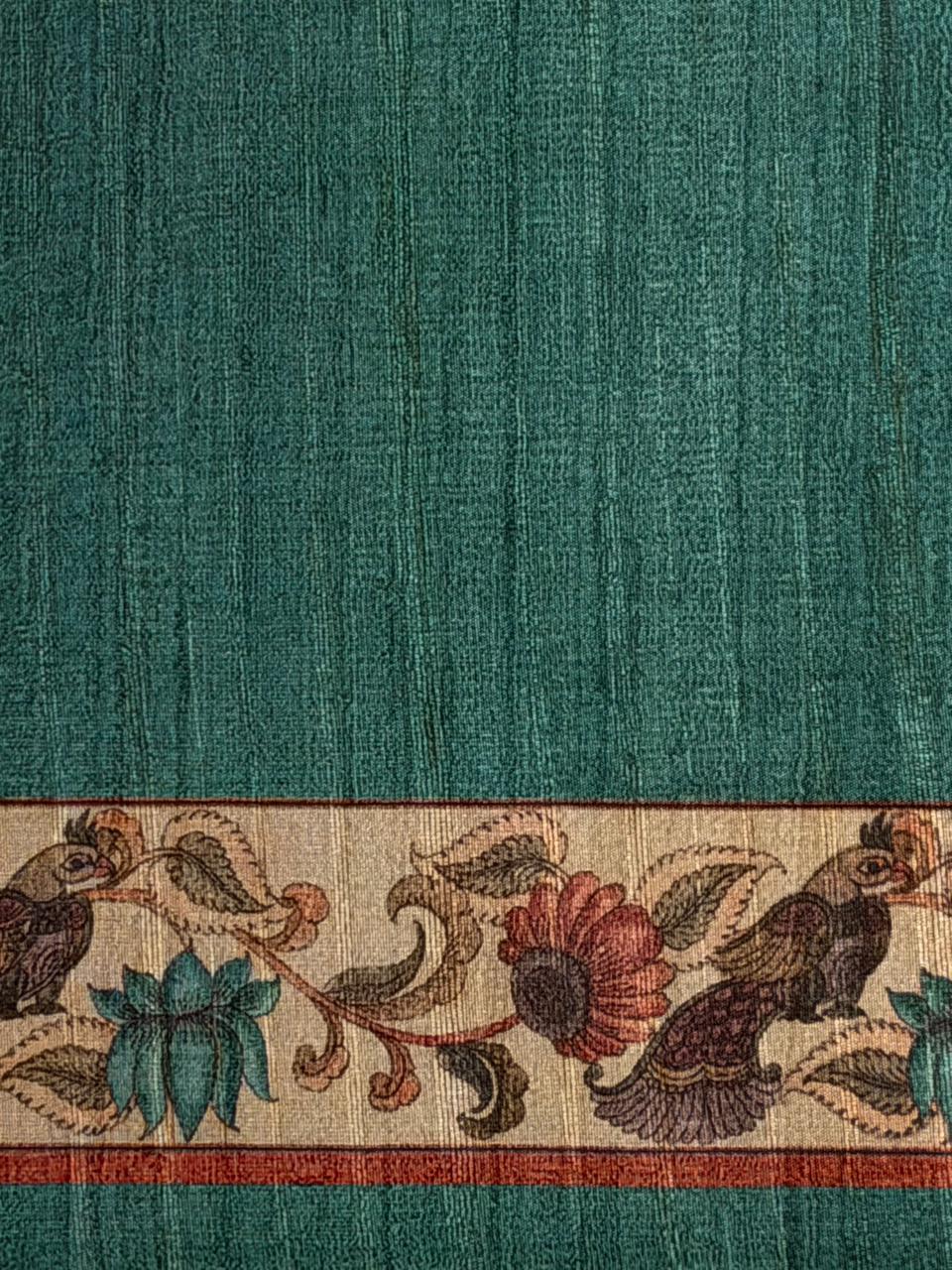 Blue semi tusser saree- PBR45G