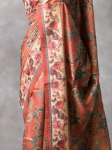 Earthy peach semi tusser saree- PBR45I