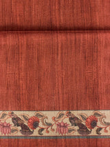 Earthy peach semi tusser saree- PBR45I