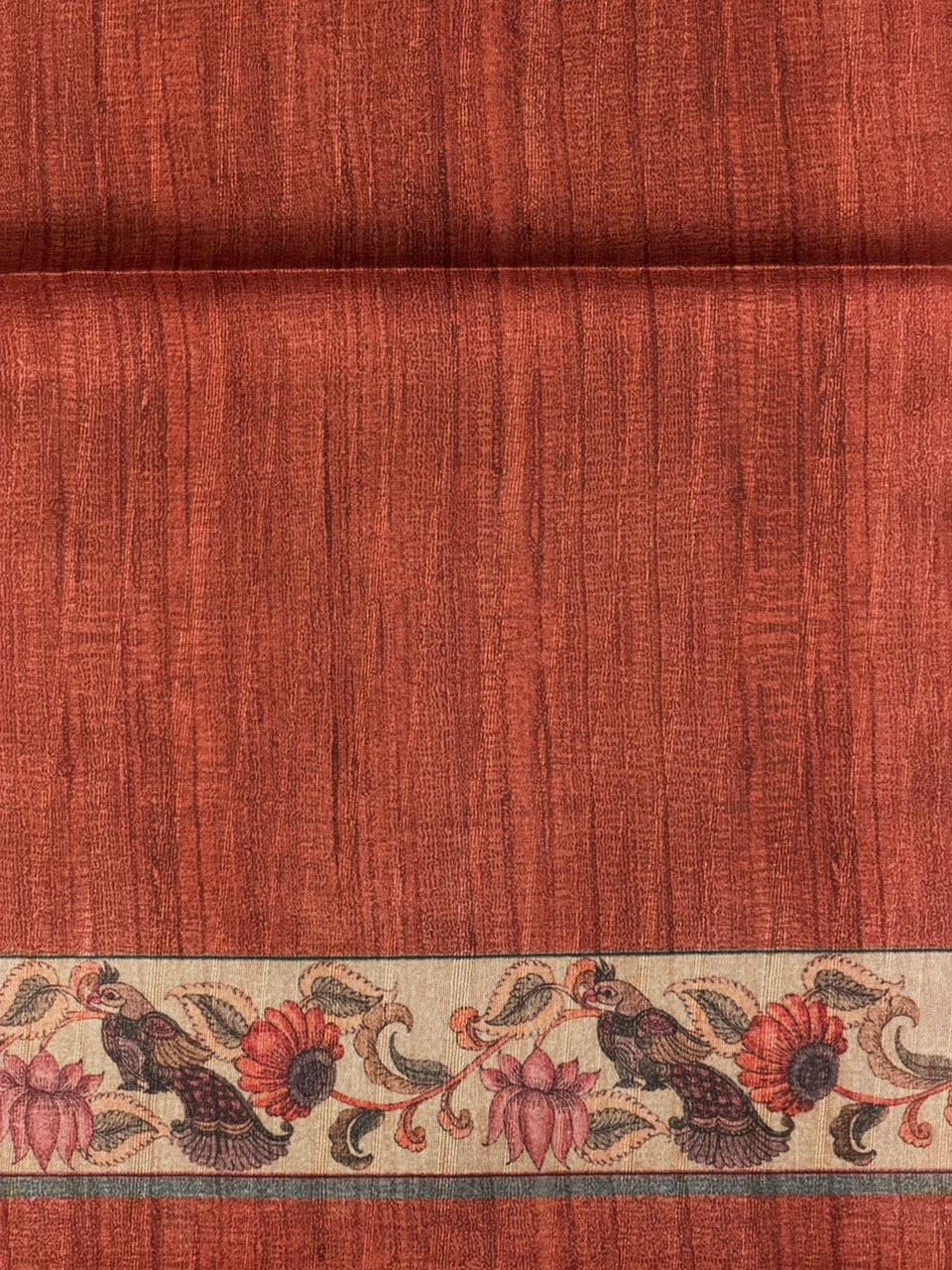 Earthy peach semi tusser saree- PBR45I