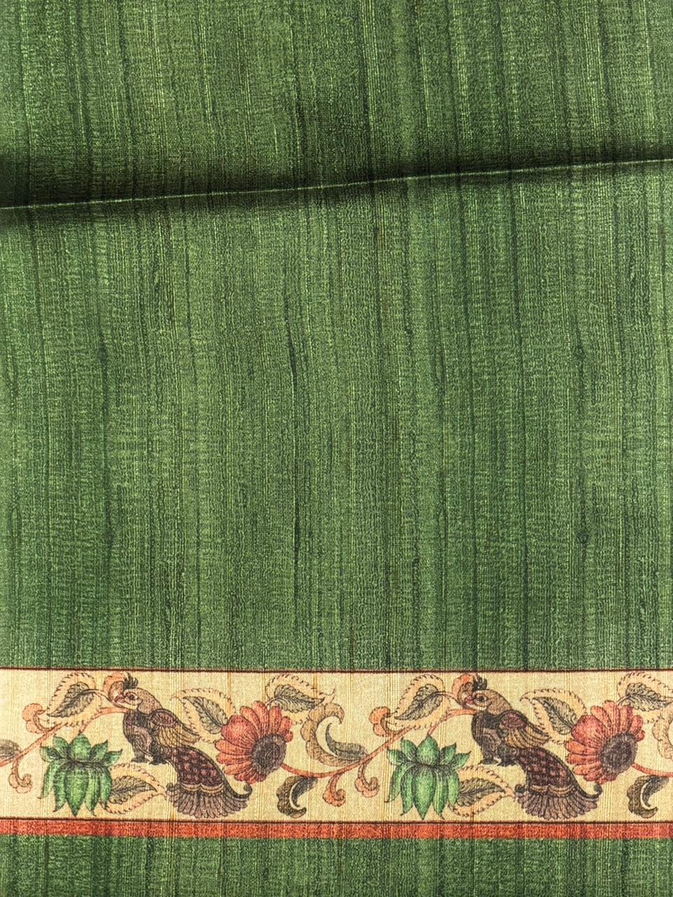 Green semi tusser saree- PBR45J