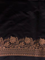 Black zatin Banarasi silk saree - RAZ1II