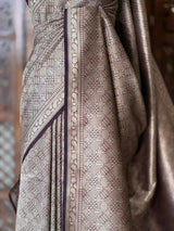 Deep Purple Katan Banarasi silk saree - RAZ3S