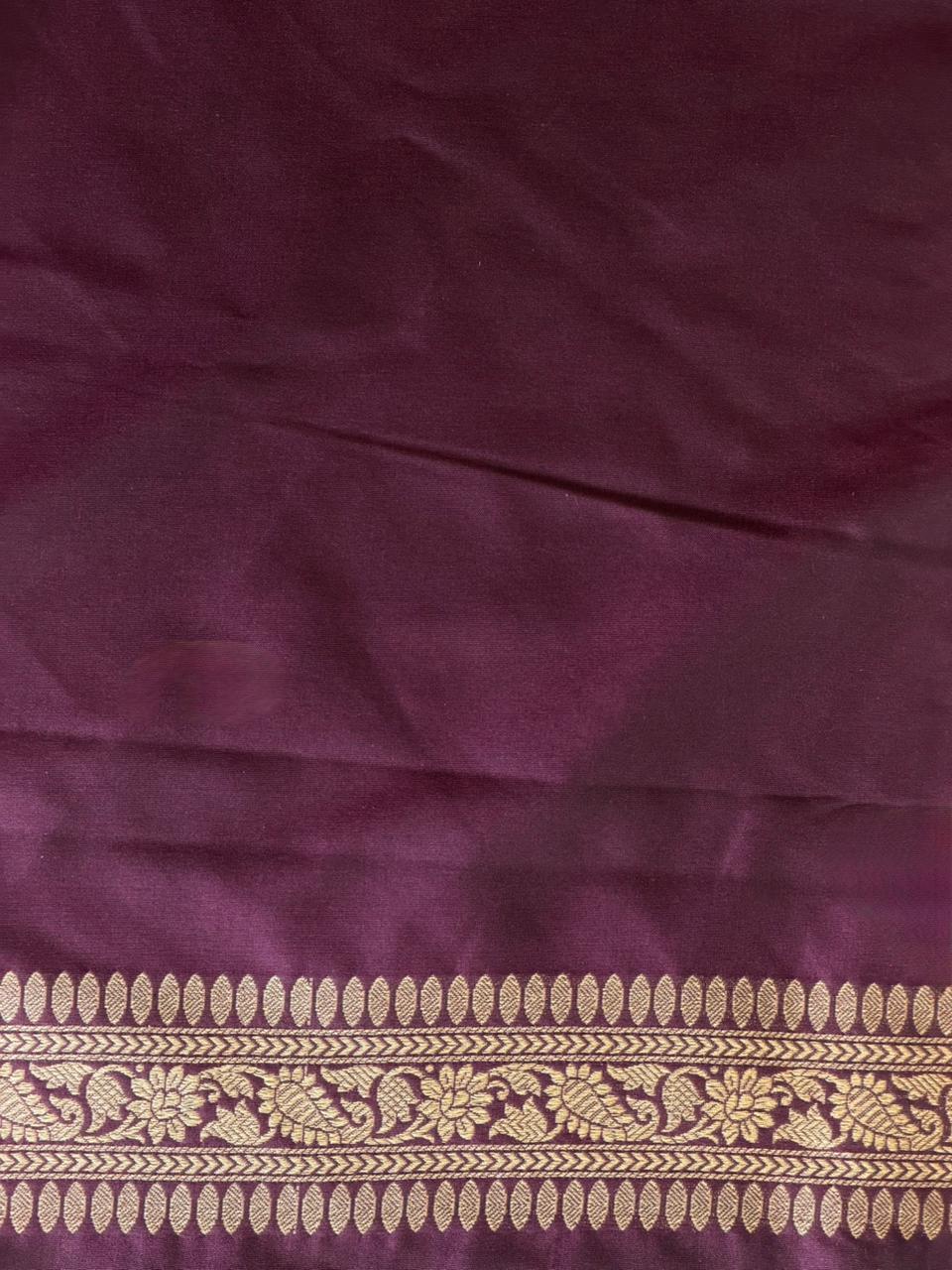 Deep Purple Katan Banarasi silk saree - RAZ3S