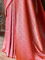 Orange Katan Banarasi silk saree - RAZ3T