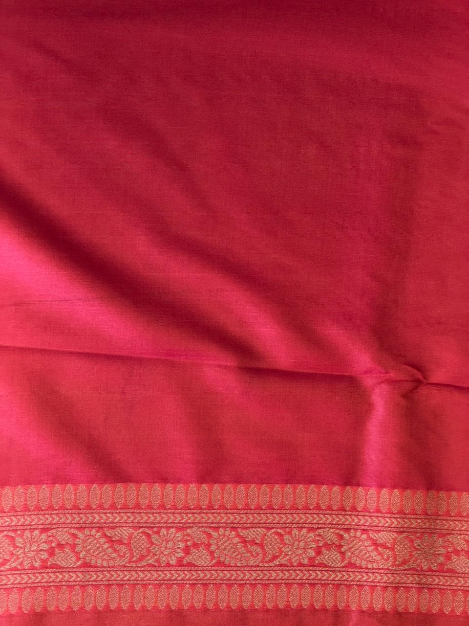 Orange Katan Banarasi silk saree - RAZ3T