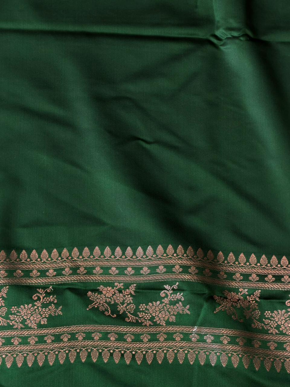 Green zatin Banarasi silk saree - RAZ1IE