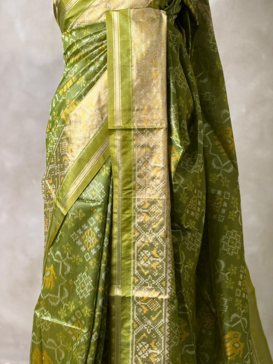 Olive Green silk cotton saree- PBR49