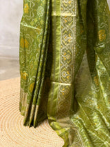 Olive Green silk cotton saree- PBR49