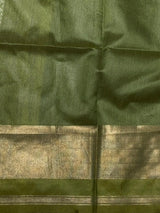 Olive Green silk cotton saree- PBR49