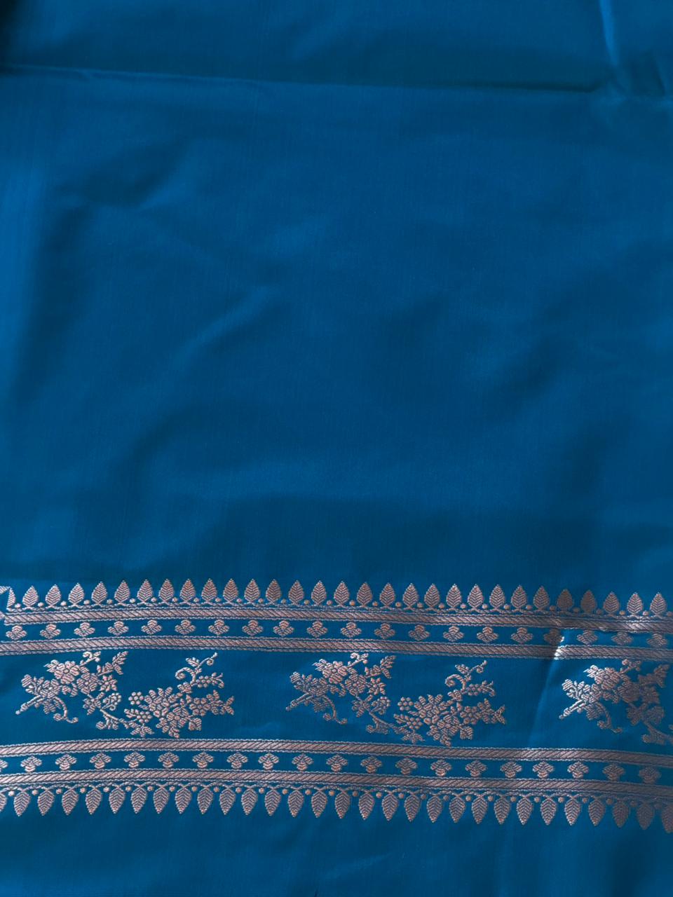 Blue zatin Banarasi silk saree - RAZ1IH