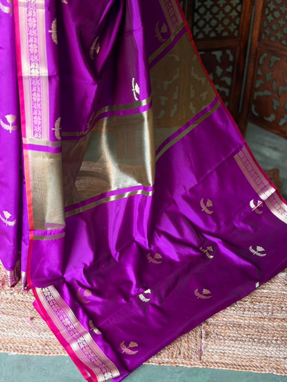 Vadamalli Semi Raw mango silk saree- PBR50A