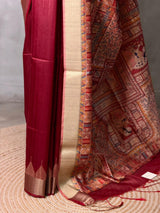 Maroon silk cotton saree- PBR49D