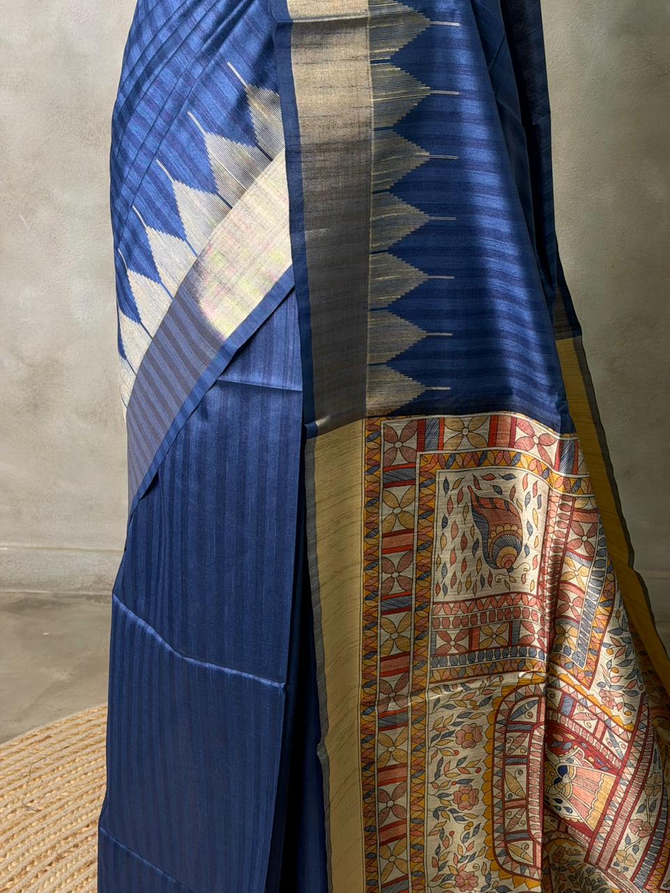 Blue silk cotton saree- PBR49E