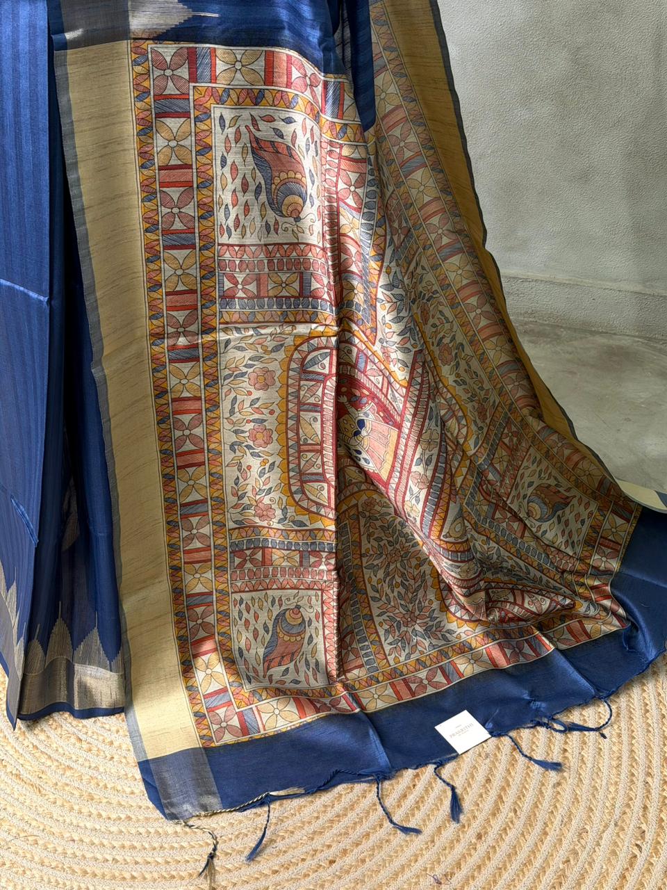 Blue silk cotton saree- PBR49E
