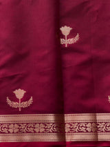 Maroon Semi Raw mango silk saree- PBR50E