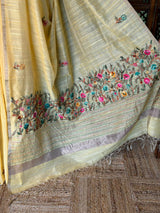 Yellow organza tissue saree- PBR51