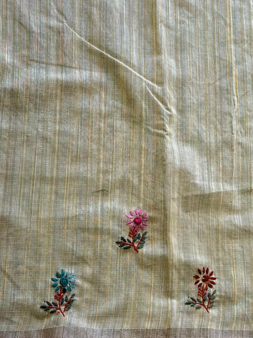 Yellow organza tissue saree- PBR51