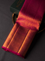 Deep burgundy pure 2g zari Kanchipuram Silk saree - PPURE90