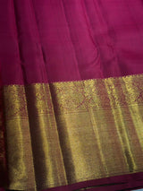 Deep burgundy pure 2g zari Kanchipuram Silk saree - PPURE90