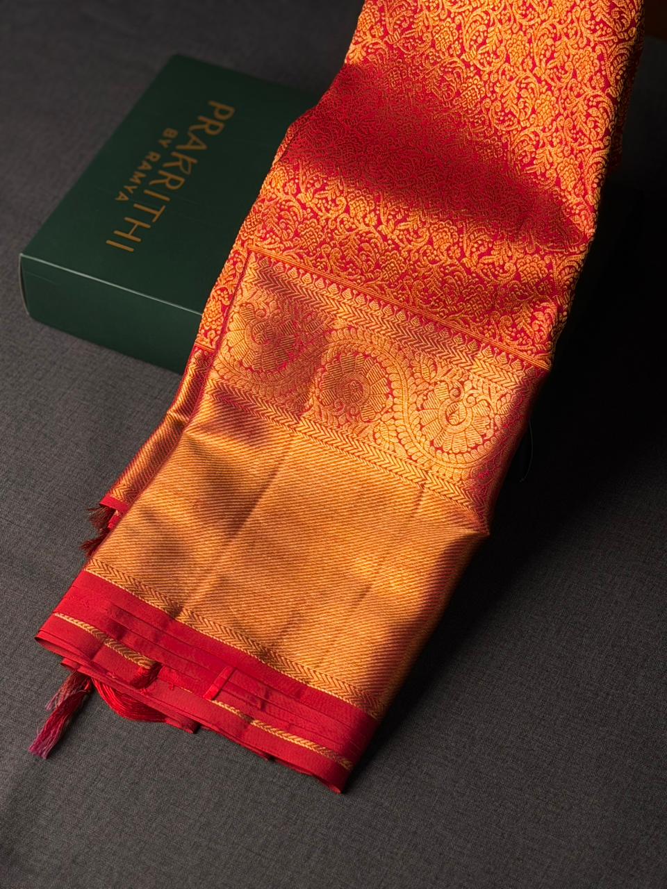 Maroon pure 2g zari Kanchipuram Silk saree - PPURE93