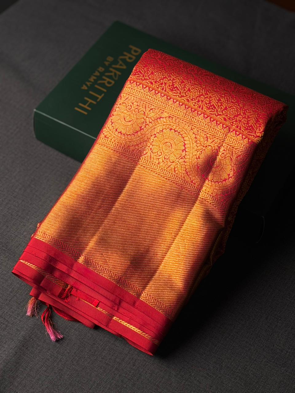 Maroon pure 2g zari Kanchipuram Silk saree - PPURE93