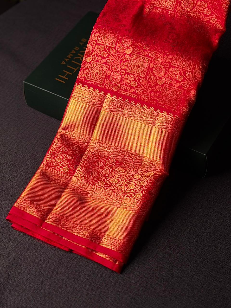 Maroon pure Kanchipuram Silk saree - PPURE95