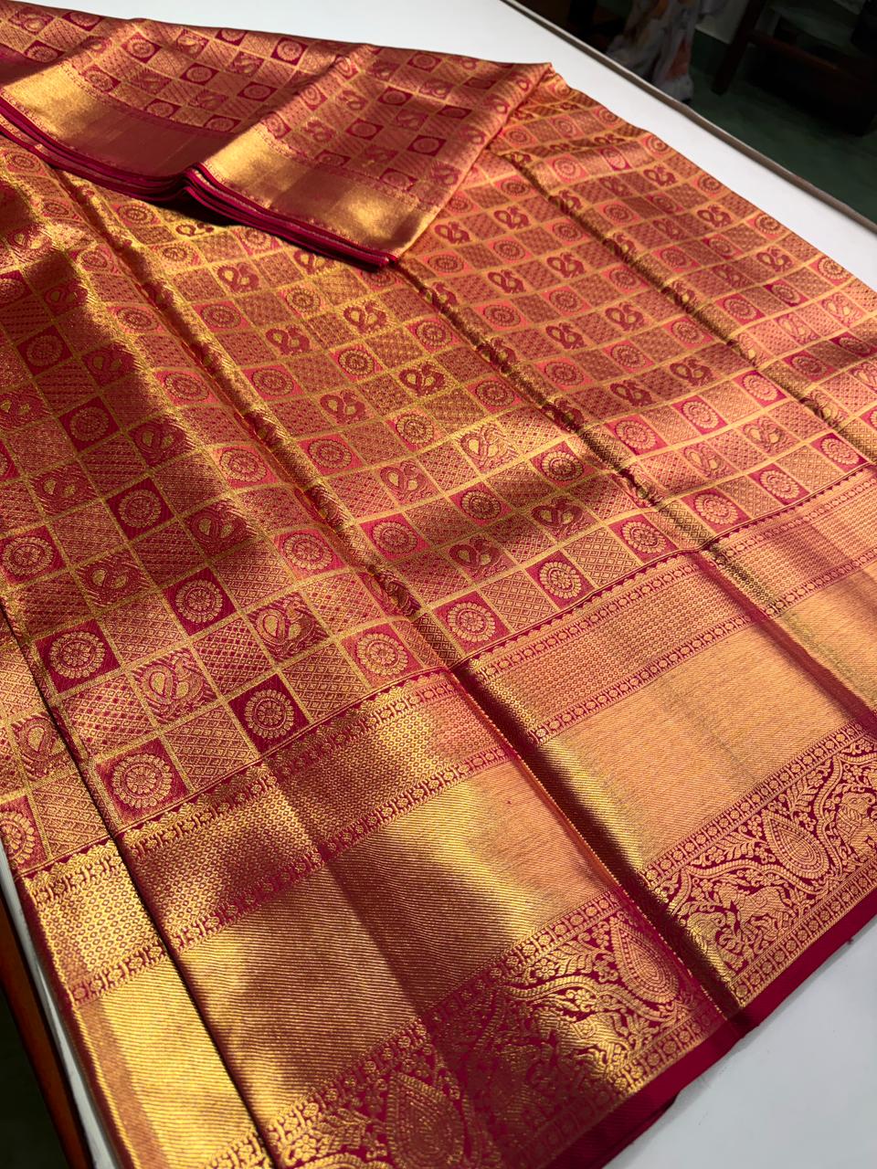 Magenta puretissue Kanchipuram Silk saree - PPURE96