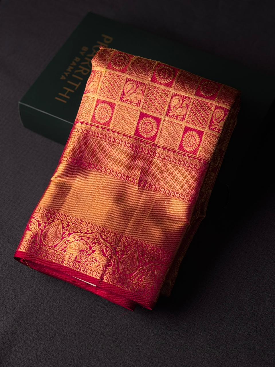 Magenta puretissue Kanchipuram Silk saree - PPURE96