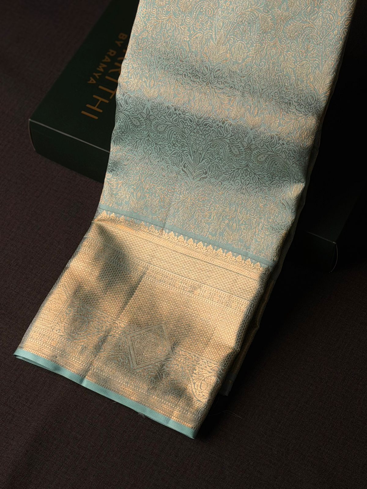 Pastal blue pure Kanchipuram Silk saree - PPURE98