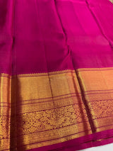 Grey and magenta pure Kanchipuram Silk saree - PPURE100