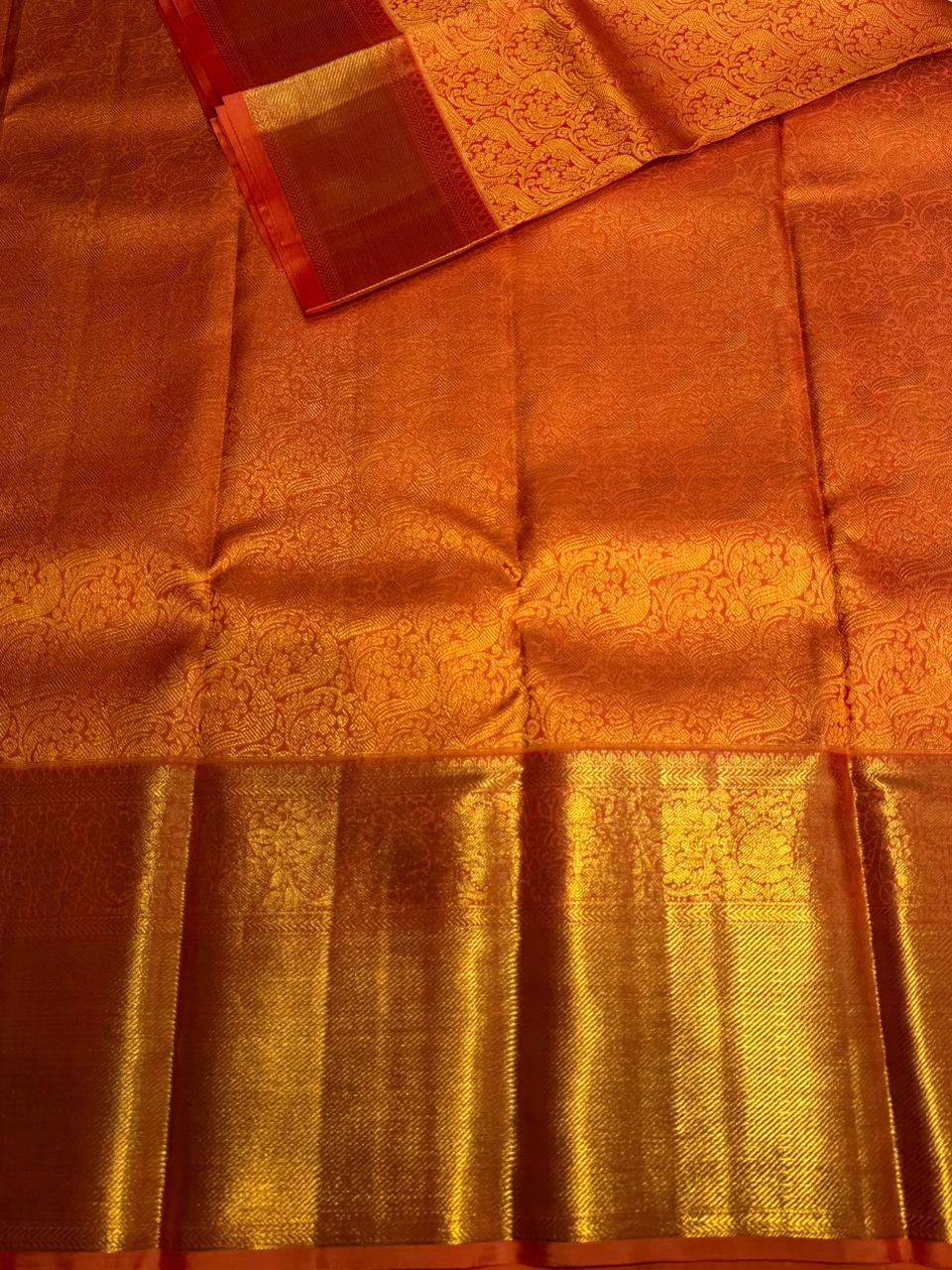 Orange pure 2g Kanchipuram Silk saree - PPURE101