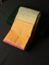 Pastal blue and pink Kanchipuram Silk saree - PPURE102