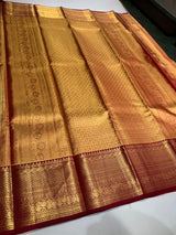 Gold and maroon pure tissue Kanchipuram Silk saree - PPURE106
