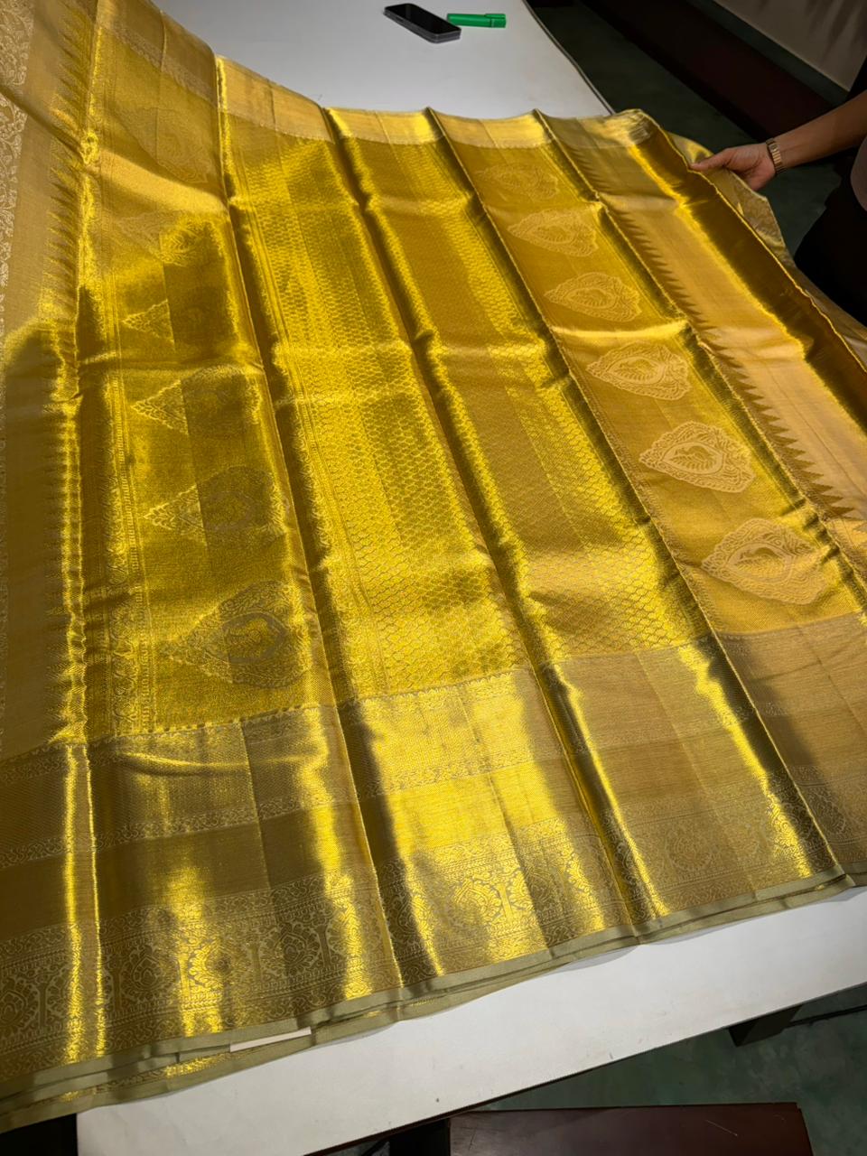 Gold pure tissue Kanchipuram Silk saree - PPURE107