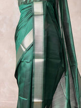 Green silk cotton saree- PBR49I