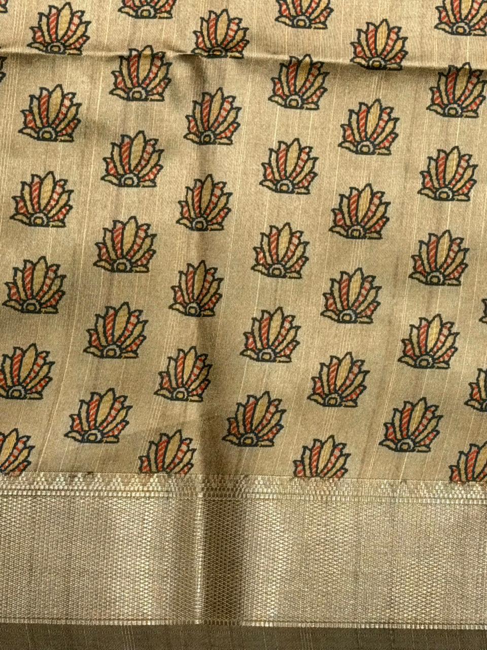 Green silk cotton saree- PBR49I