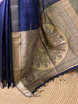 Blue silk cotton saree- PBR49K
