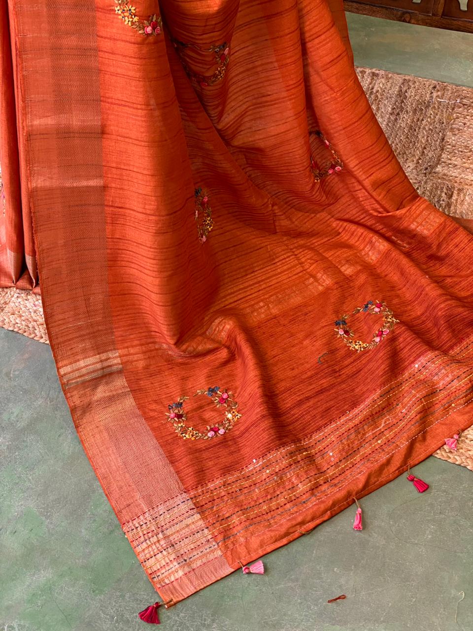 Soft tusser silk saree- PBR52
