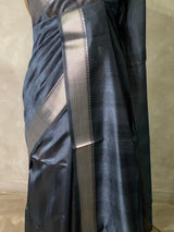 Bluish grey silk cotton saree- PBR49L