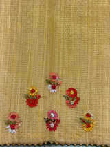 Yellow organza tissue saree- PBR51B